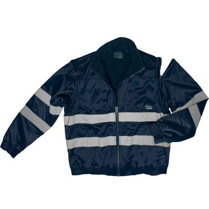 Javlin - Hi-Vis Fleece Lined Bomber Jacket - Navy